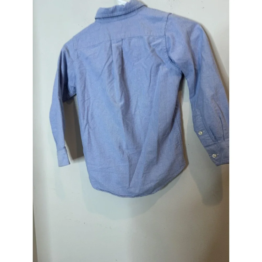 Ralph Lauren Shirt Boys 6 Blue Long Sleeve Button Down Cotton Big Pony Logo